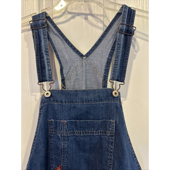 Dickies Bib Overalls Womens L Blue Denim Relaxed Fit Carpenter - Picture 8 of 12